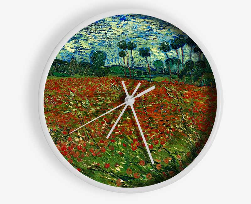 Van Gogh Poppy Field Clock - Wallart-Direct UK