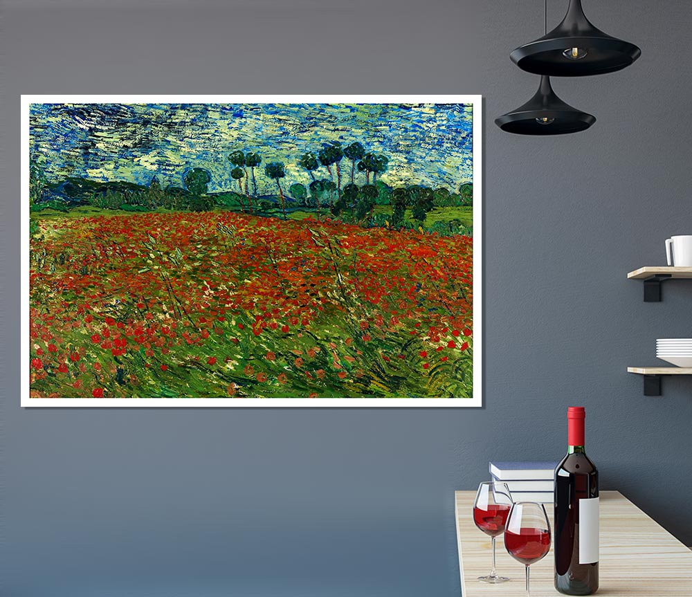 Van Gogh Poppy Field Print Poster Wall Art