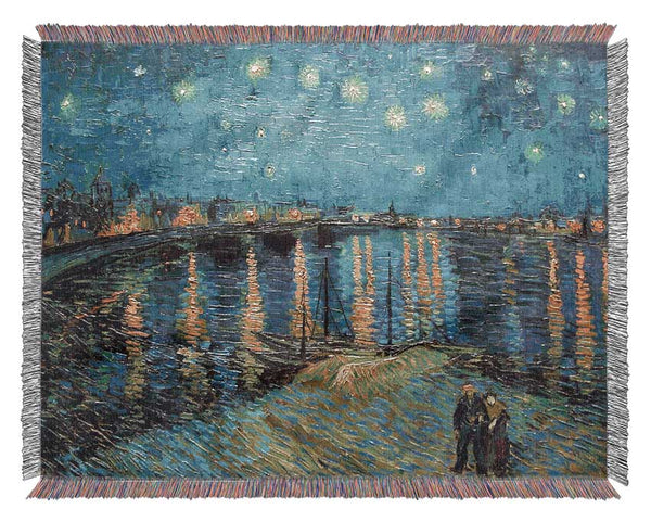 Van Gogh Starry Night Over The Rhone Woven Blanket