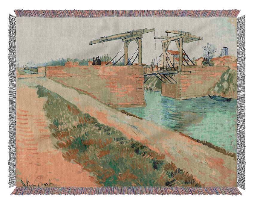 Van Gogh The Langlois Bridge Woven Blanket