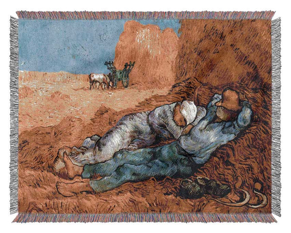 Van Gogh Hay Bail Woven Blanket