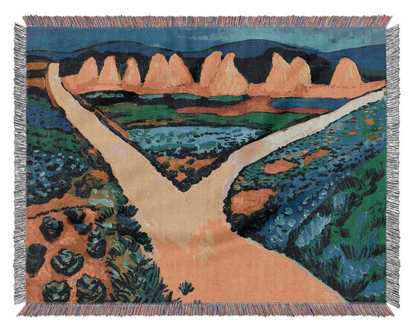 August Macke Vegetable Fields Woven Blanket