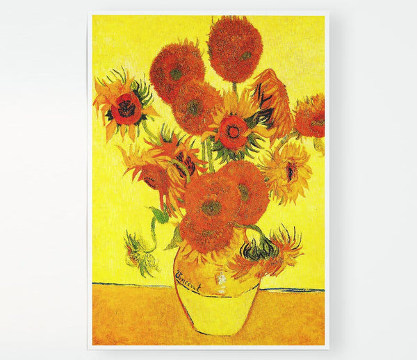 Vincent Van Gogh Sunflowers Print Poster Wall Art