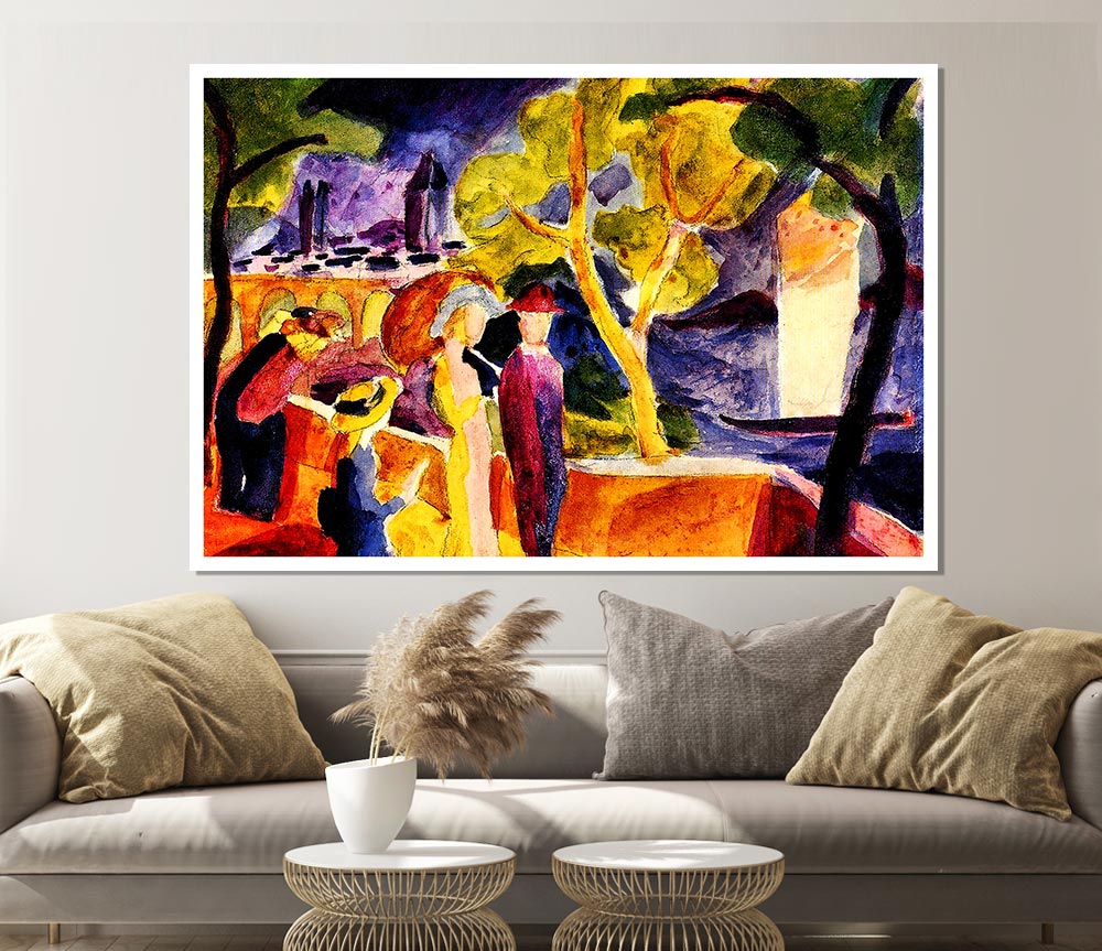 August Macke Walking At The Lake Print Poster Wall Art