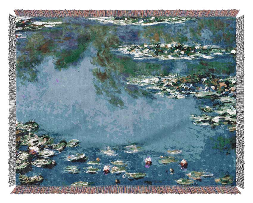 Monet Water Lilies In Monets Garden Woven Blanket