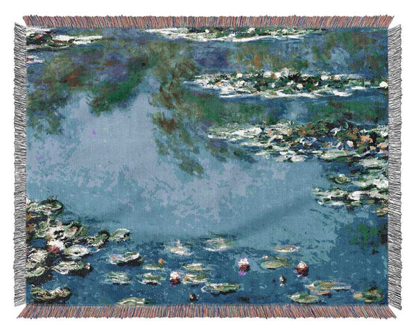 Monet Water Lilies In Monets Garden Woven Blanket