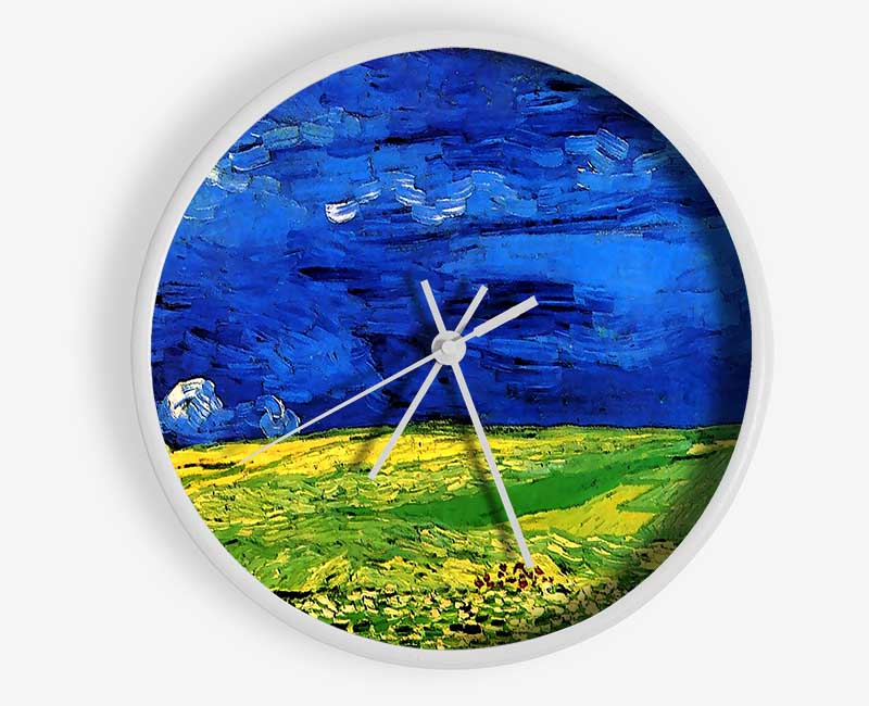 Van Gogh Wheat Field Under Clouded Sky Clock - Wallart-Direct UK