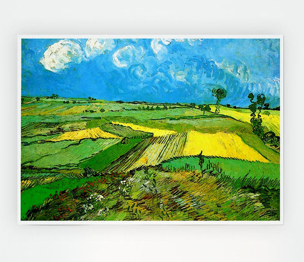 Van Gogh Wheat Fields At Auvers Under Clouded Sky Print Poster Wall Art