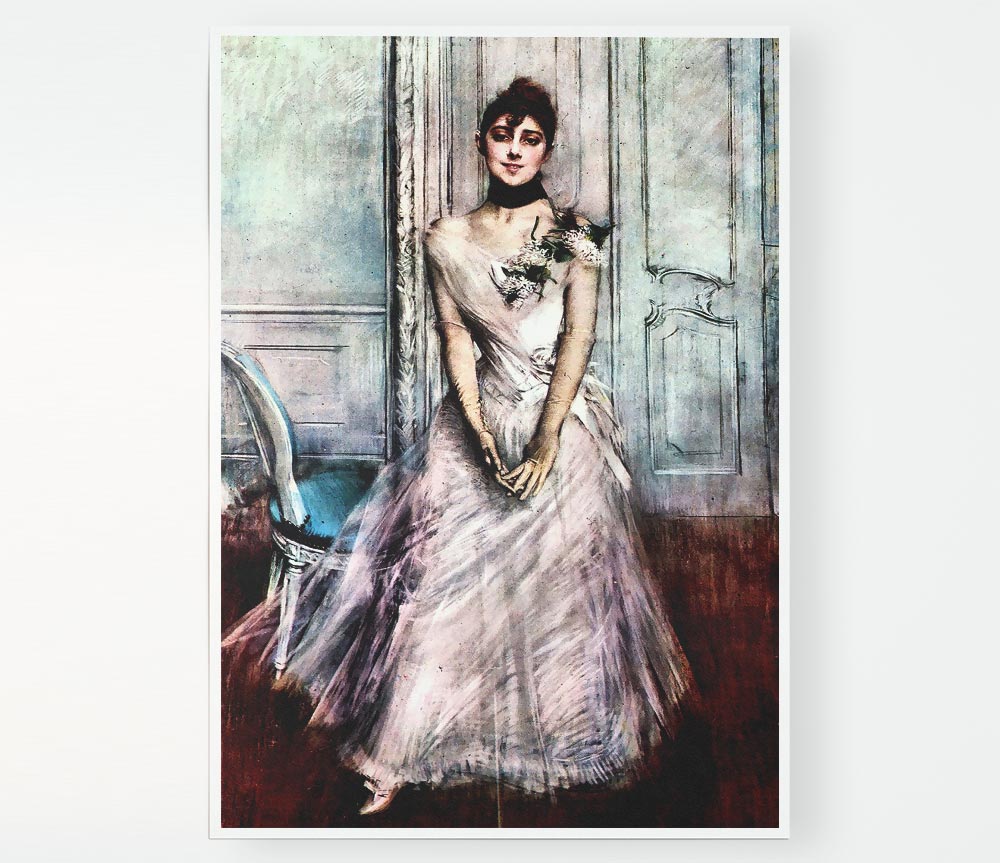 Giovanni Boldini White Pastel Picture Print Poster Wall Art