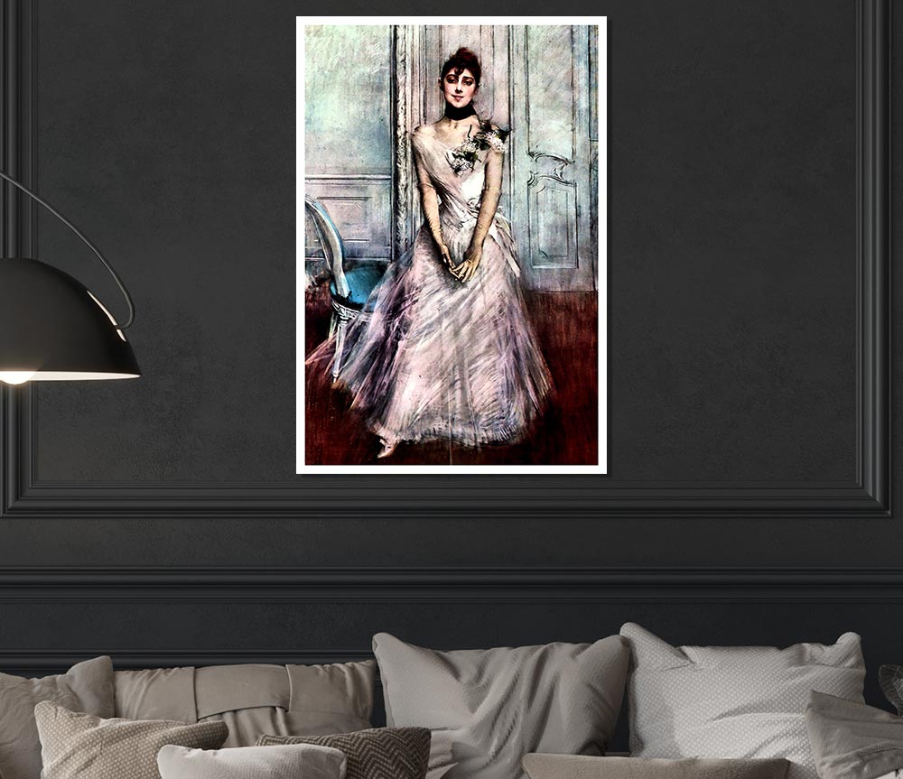 Giovanni Boldini White Pastel Picture Print Poster Wall Art