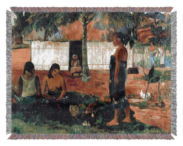 Gauguin Why Are You Angry Woven Blanket