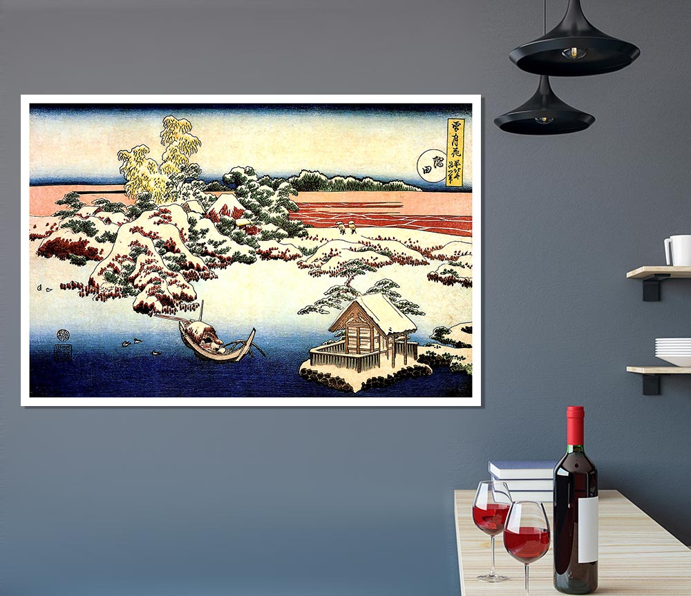 Hokusai Winter Landscape Of Suda Print Poster Wall Art