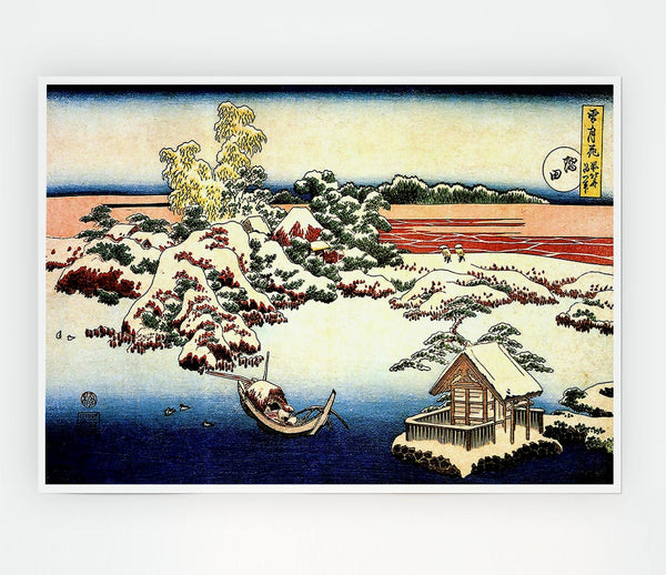 Hokusai Winter Landscape Of Suda Print Poster Wall Art