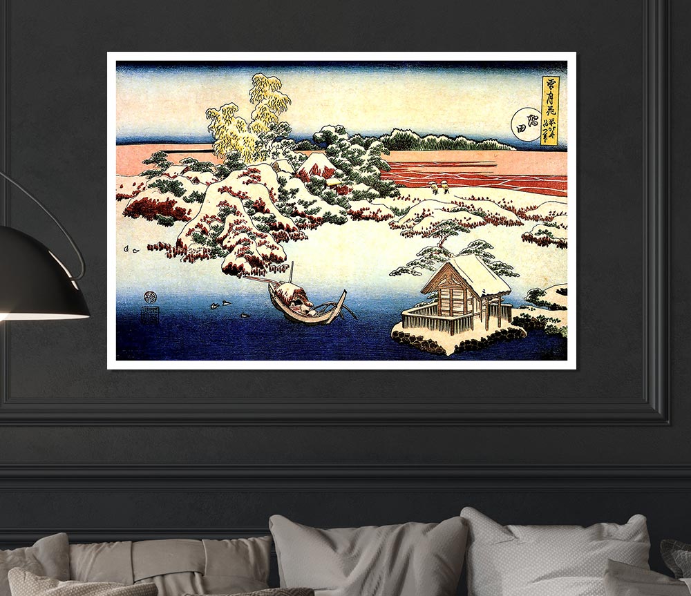 Hokusai Winter Landscape Of Suda Print Poster Wall Art