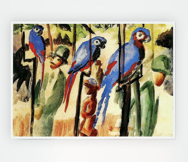 August Macke With The Parrots Print Poster Wall Art