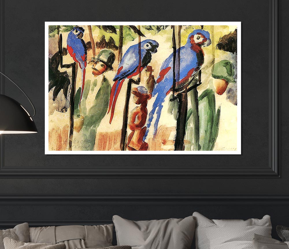 August Macke With The Parrots Print Poster Wall Art