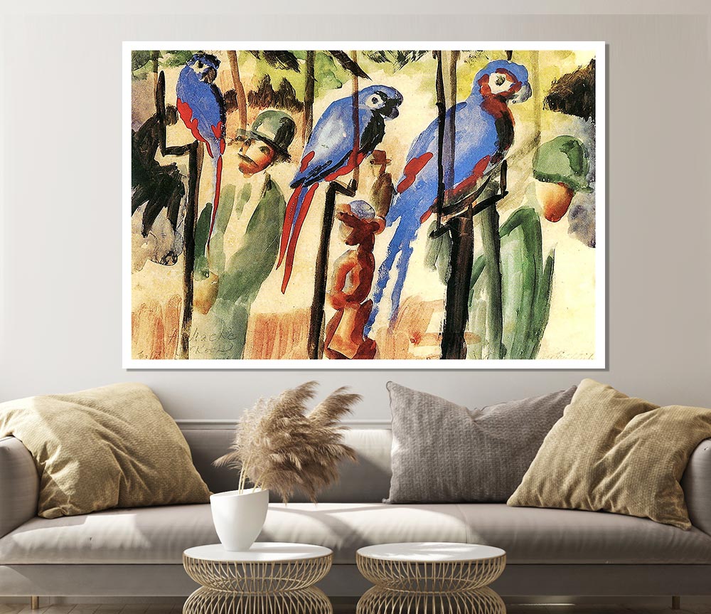 August Macke With The Parrots Print Poster Wall Art