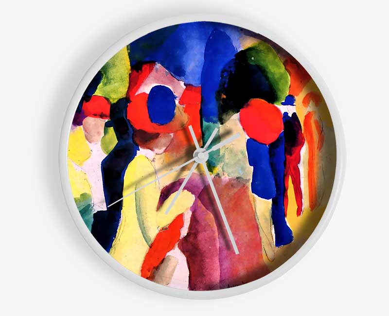 August Macke With Yellow Jacket Clock - Wallart-Direct UK