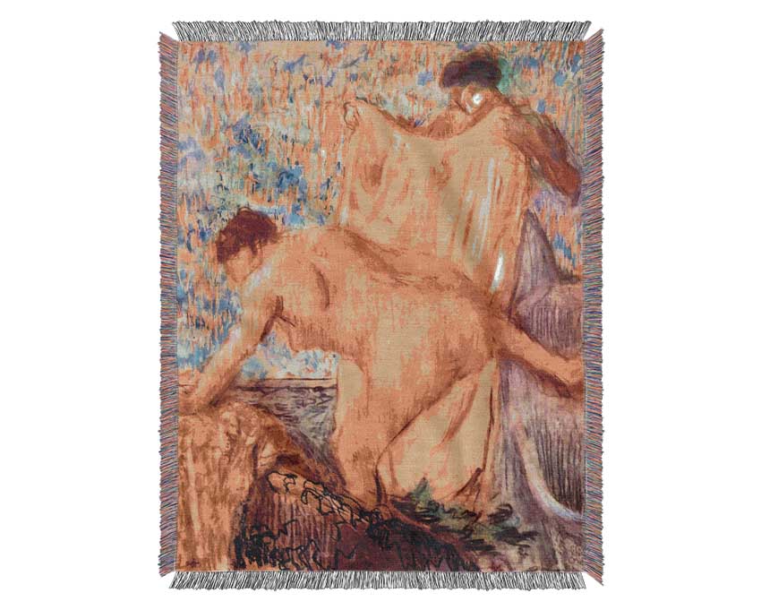 Degas Withdrawing From The Bathtub Woven Blanket