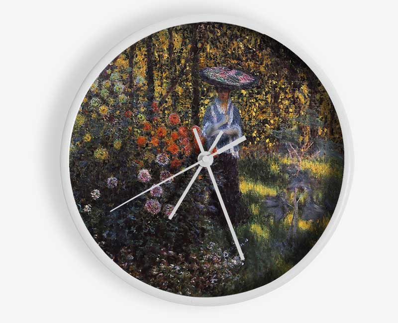 Monet Woman With A Parasol In The Garden Of Argenteuil Clock - Wallart-Direct UK