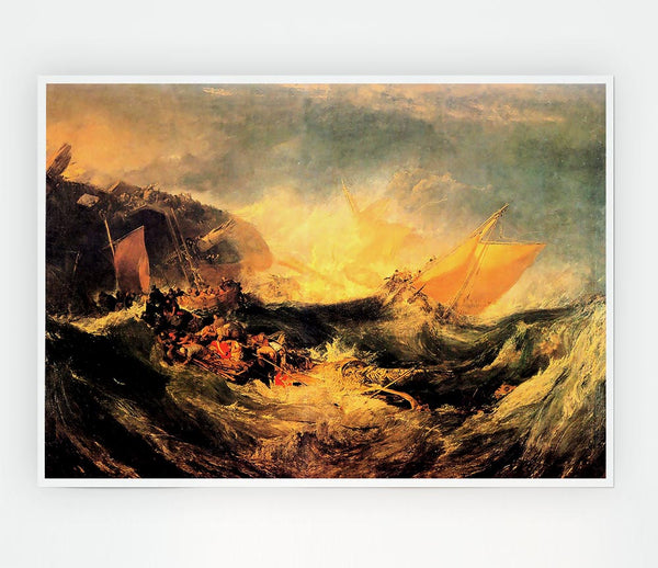 Joseph Mallord Turner Wreck Of A Transport Ship Print Poster Wall Art