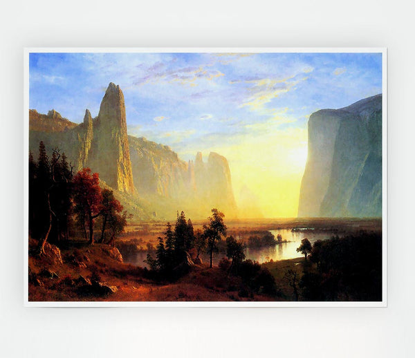 Yosemite Valley By Bierstadt Print Poster Wall Art