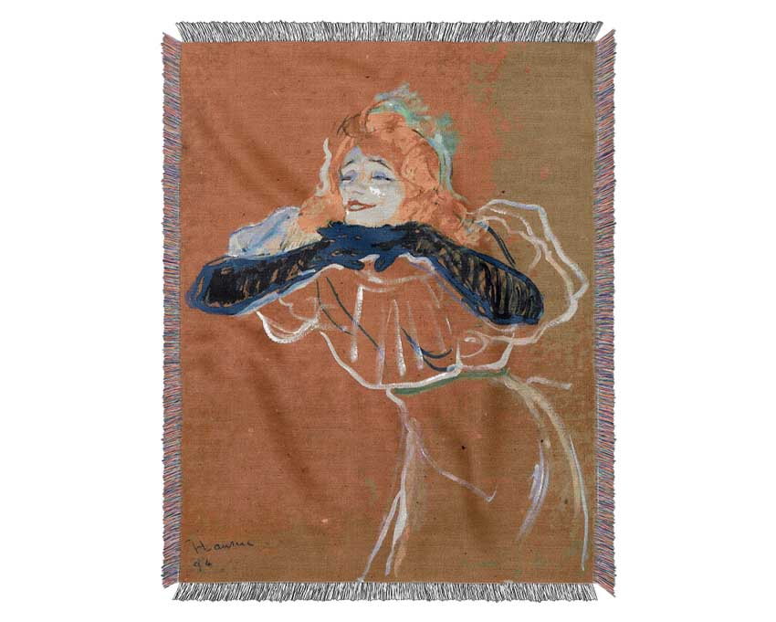 Toulouse Lautrec Yvette Guilbert Sings Woven Blanket