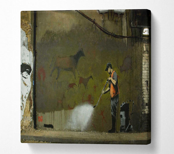 Picture of _Street Art Removal Square Canvas Wall Art