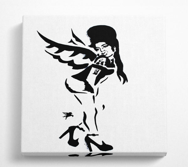 A Square Canvas Print Showing Amy Winehouse Wings Square Wall Art