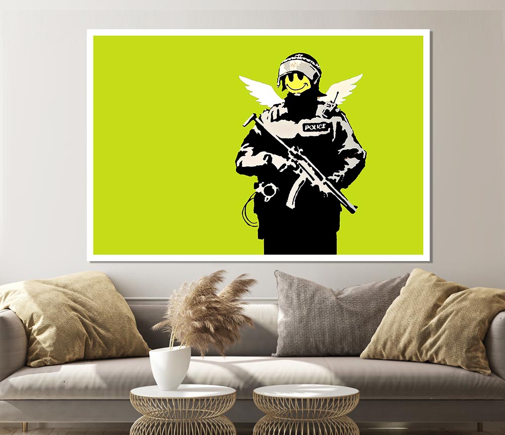 Angel Copper Lime Green Print Poster Wall Art