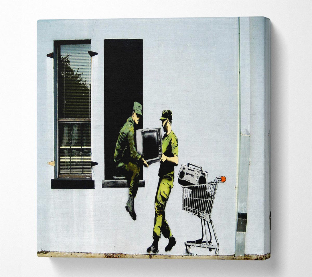 Picture of Army Heist Square Canvas Wall Art