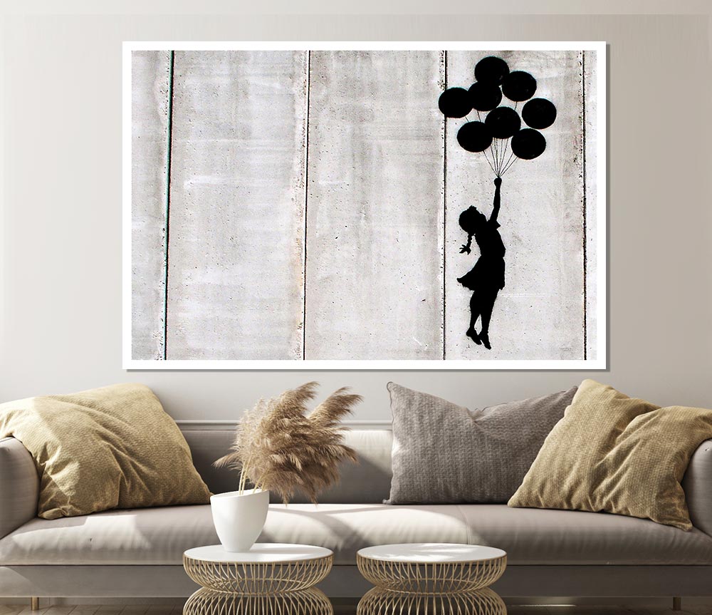 Balloon Girl Fly Print Poster Wall Art