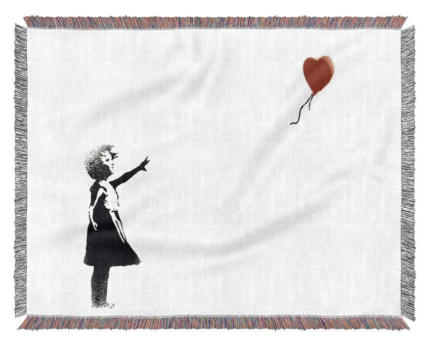 Balloon Girl Woven Blanket