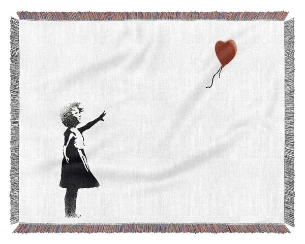 Balloon Girl Woven Blanket