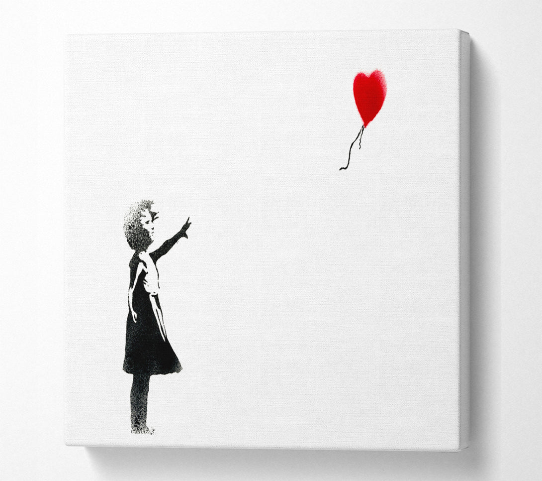 A Square Canvas Print Showing Balloon Girl Square Wall Art