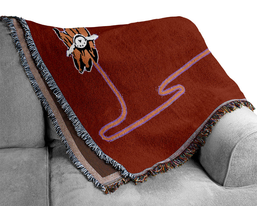 Banana Monkey Detonator Red Woven Blanket