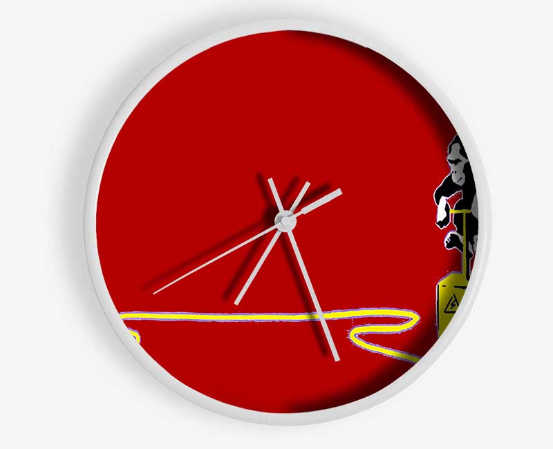 Banana Monkey Detonator Red Clock - Wallart-Direct UK