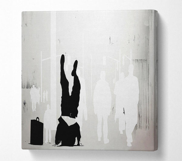 Picture of Bankers Head In The Sand Square Canvas Wall Art