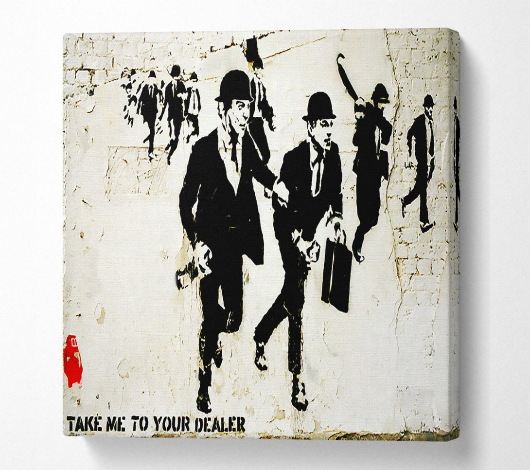 Picture of Bankers On The Run Square Canvas Wall Art