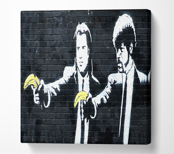 Picture of Banksy Pulp Fiction Square Canvas Wall Art