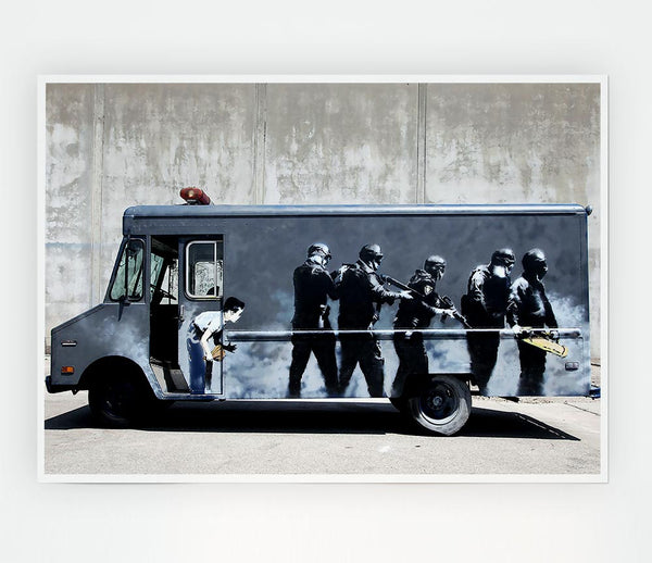 Banksy Swat Truck Print Poster Wall Art