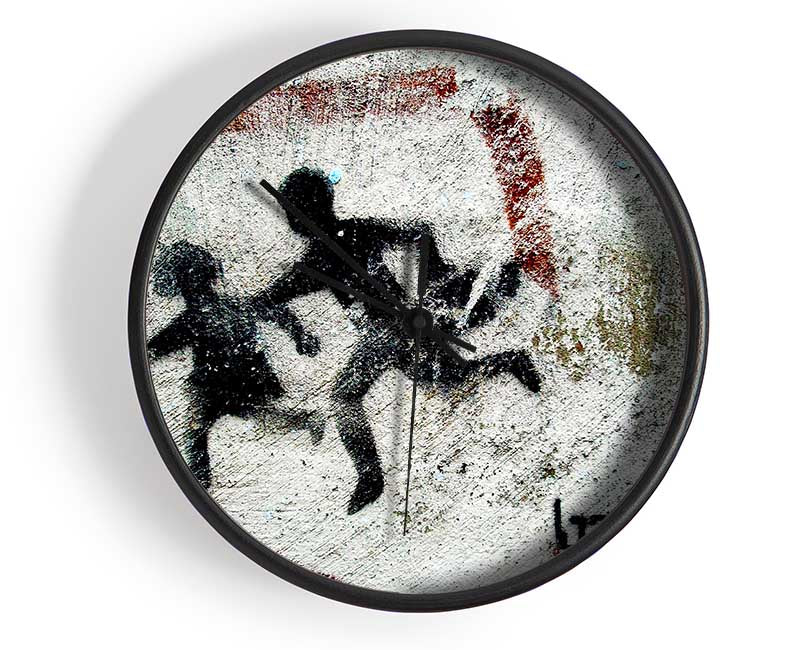 Beware Children With Guns Clock - Wallart-Direct UK