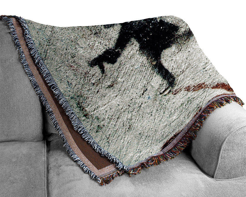 Beware Children With Guns Woven Blanket