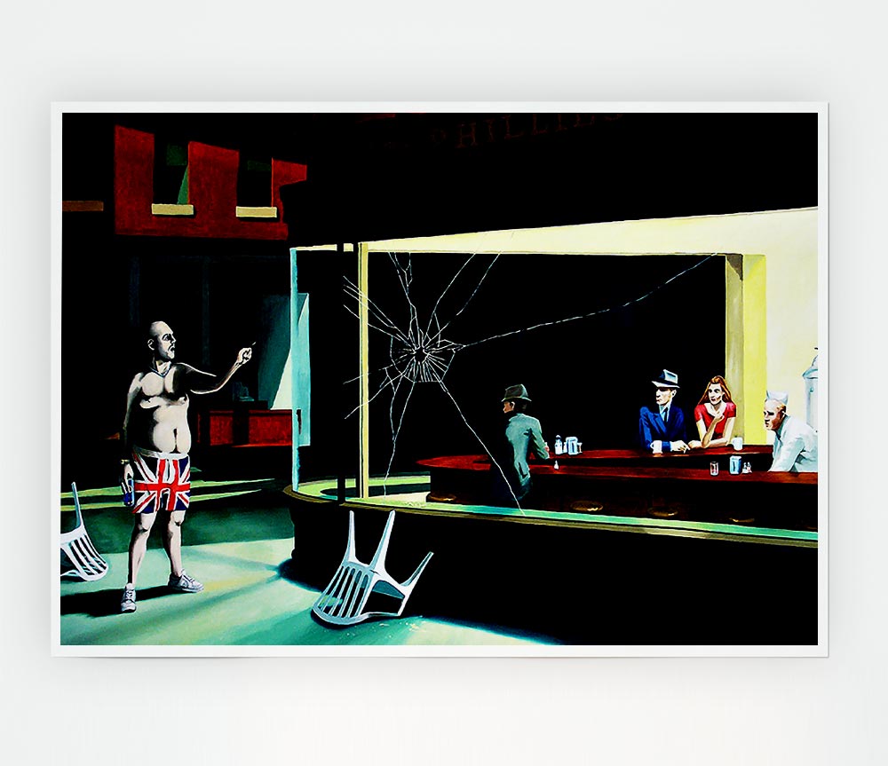 British Nighthawks Print Poster Wall Art