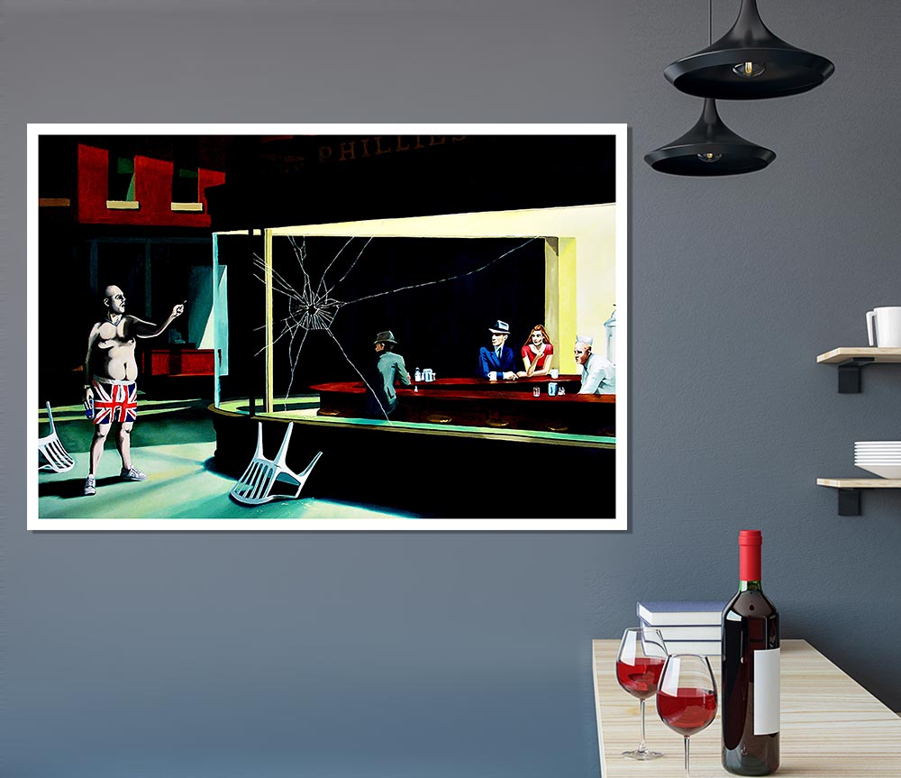 British Nighthawks Print Poster Wall Art