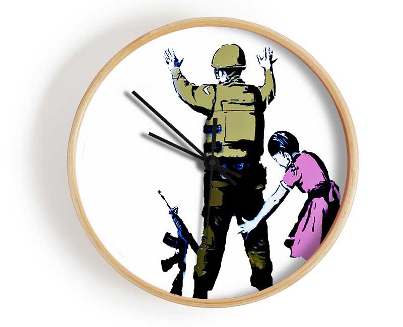 Child Frisking Soldier Clock - Wallart-Direct UK