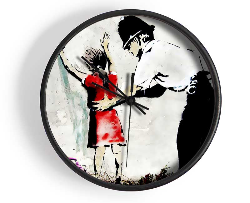 Copper Frisking Child Clock - Wallart-Direct UK