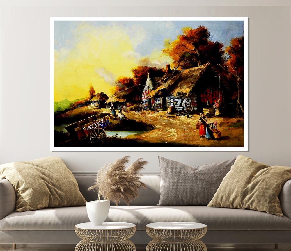 Countryside Graffiti Print Poster Wall Art