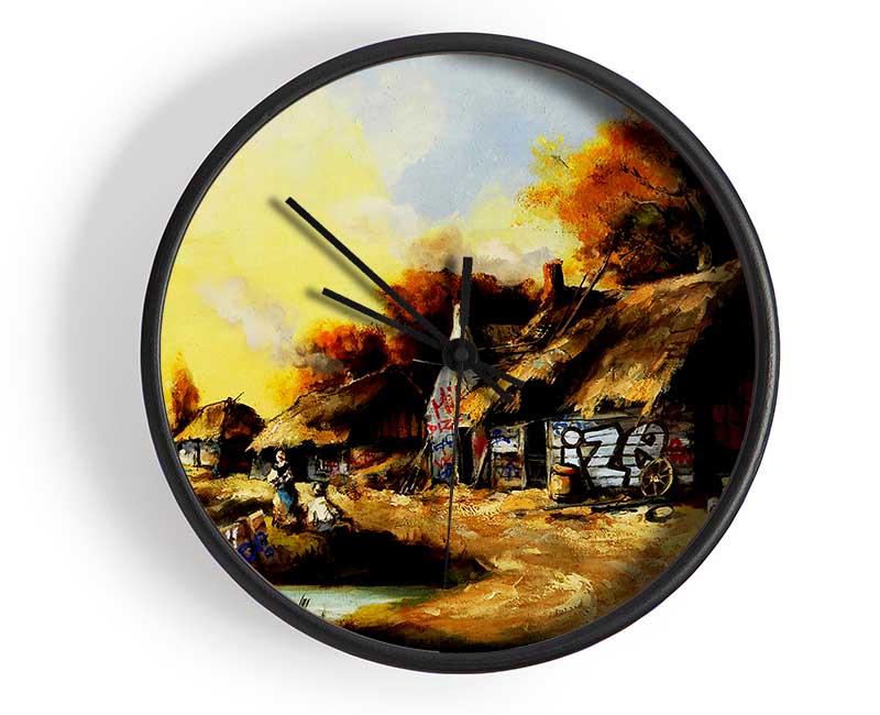 Countryside Graffiti Clock - Wallart-Direct UK