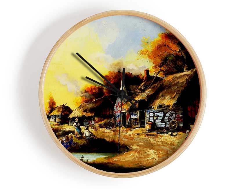 Countryside Graffiti Clock - Wallart-Direct UK